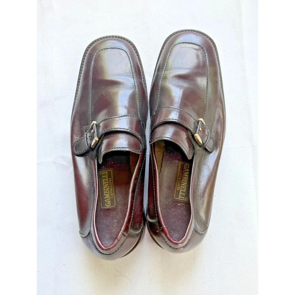 Gambinelli Cavallieri size 9 leather loafers in a deep cognac color